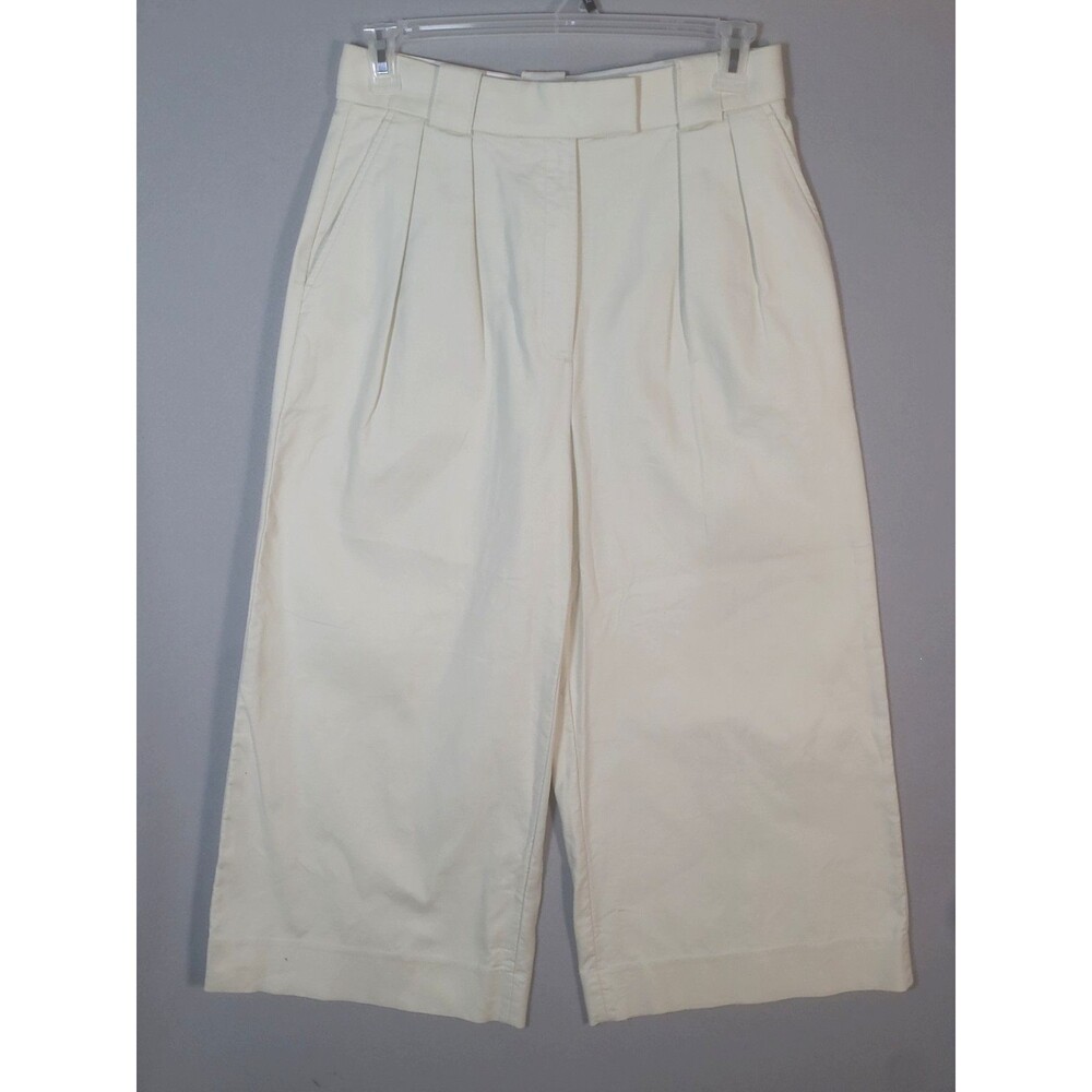 Banana Republic High Rise Wide Leg Crop Pants Women 8 Beige Knickerbocker Capris
